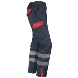 Pantalón cargo gabardina bicolor con reflectante