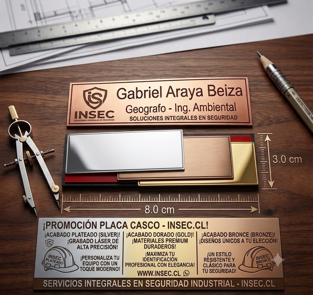 Placa personalizada para identificación de cascos INSEC